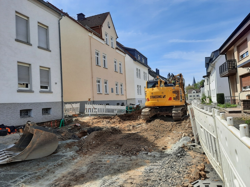 Bauarbeiten in der Franz-Stock-Straße