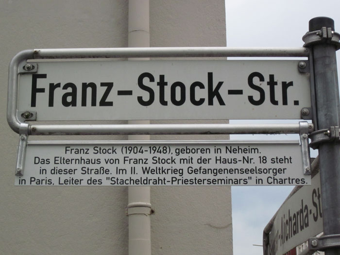 Schild Franz-Stock-Str.