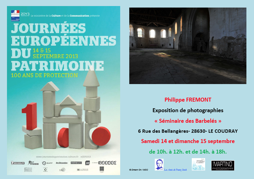 affiche des Journées du Patrimoine au Séminaire des Barbelés à Chartres